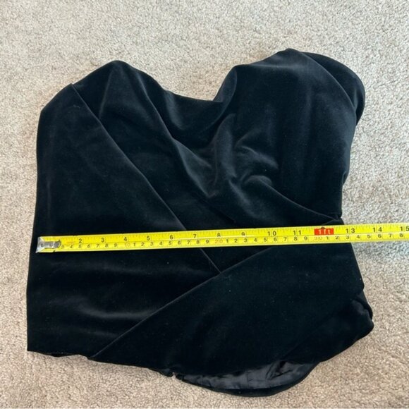 Zara ZW Collection black velvet strapless corset bustier top blouse Sz S NWOT - Picture 8 of 14